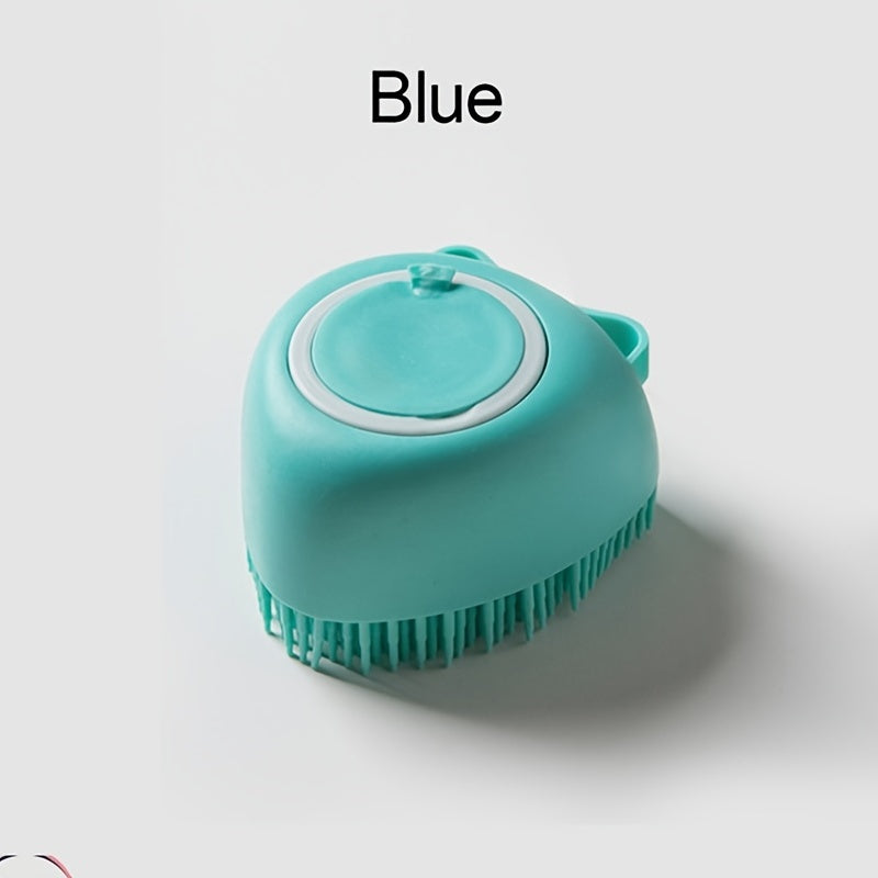 Escova de banho de silicone para animais de estimação – massageie, limpe e dispense xampu em uma etapa fácil