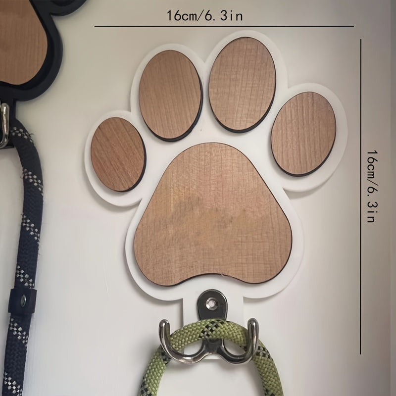 Gancho de parede de madeira com patas – Decoração artesanal chique para lares que amam animais de estimação