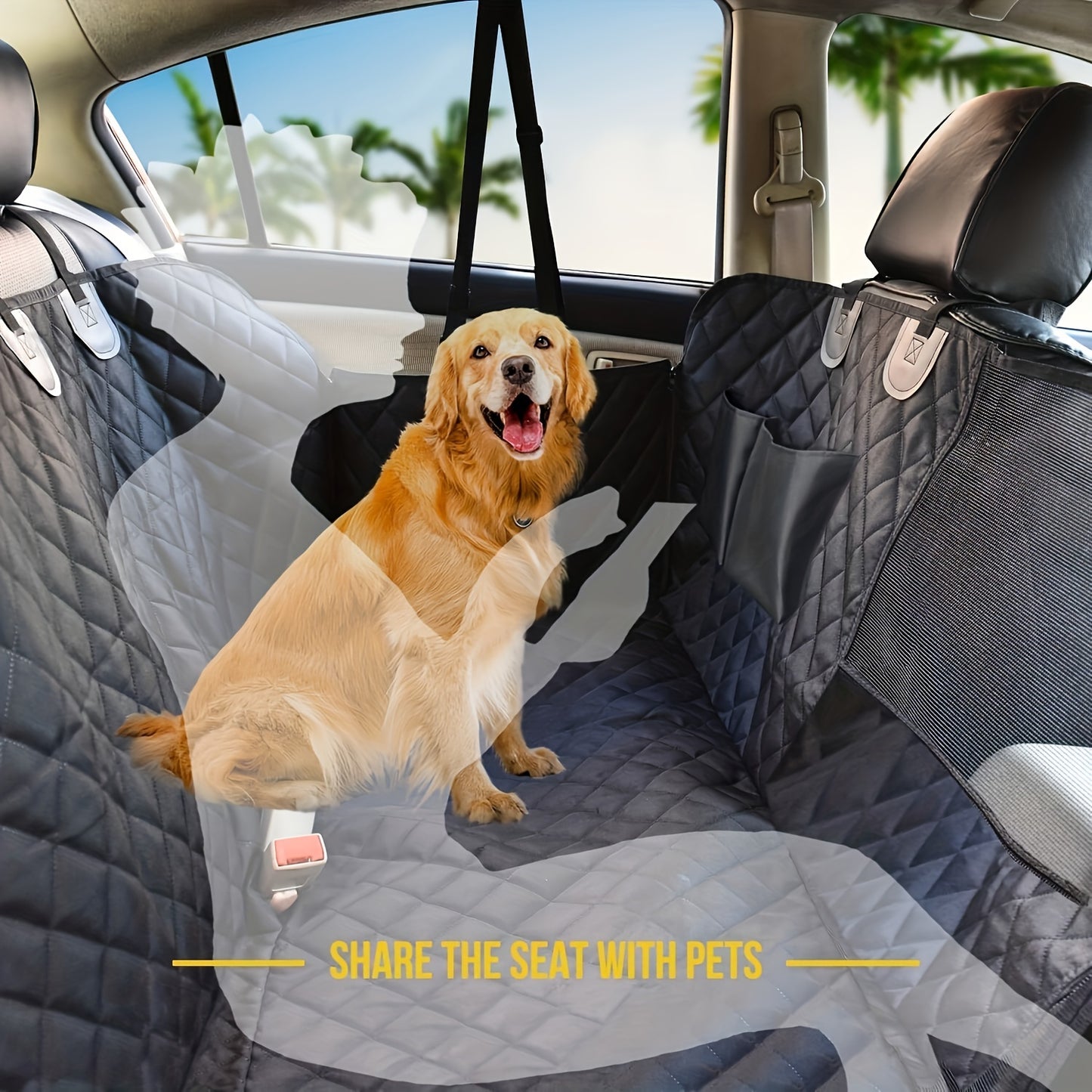 Capa de assento de carro luxuosa para cachorro – à prova de arranhões, antiderrapante e confortável para viagens!