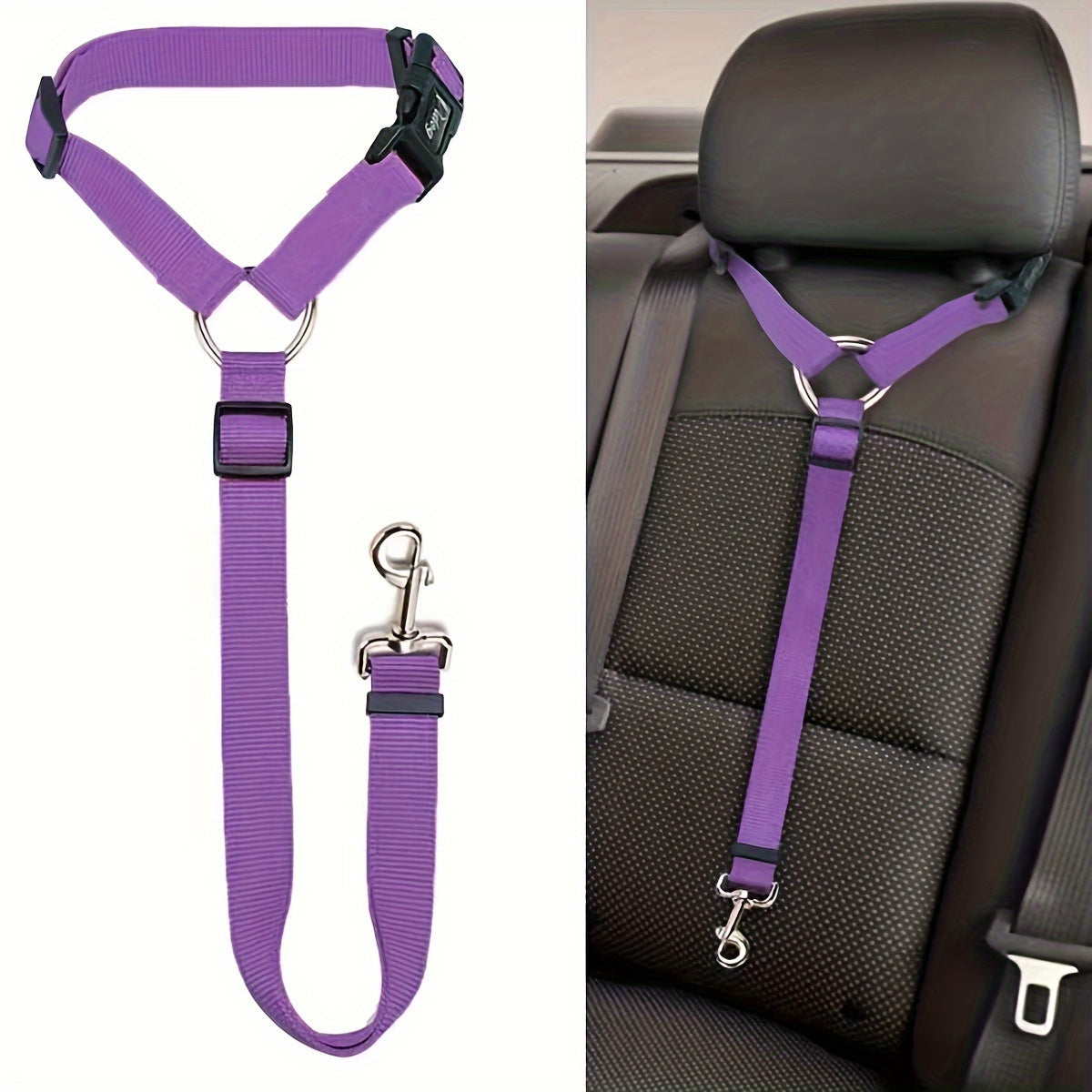 Cinto de segurança para cães – Amarração de segurança ajustável para viagens seguras