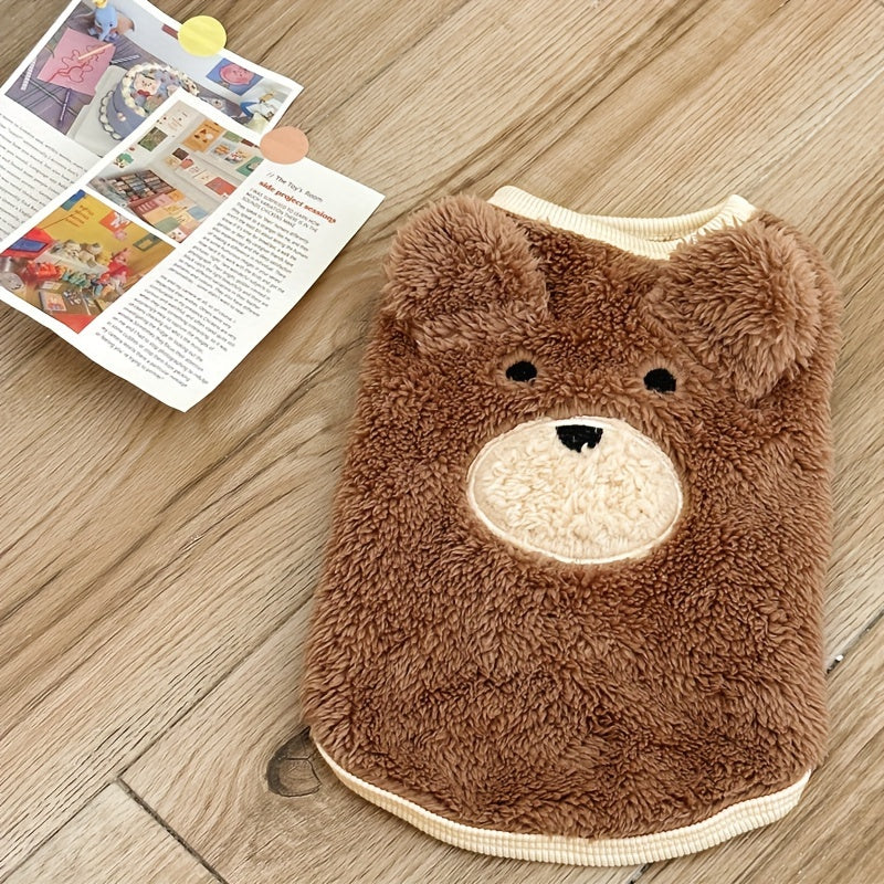 Suéter de pelúcia em formato de urso para cachorro – macio, quente e adoravelmente aconchegante para raças pequenas!
