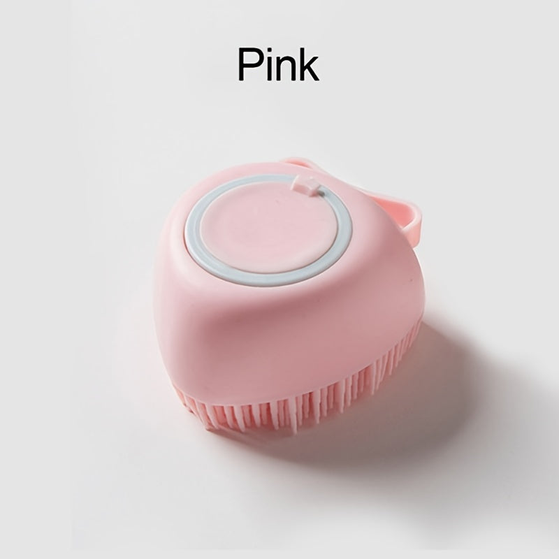 Escova de banho de silicone para animais de estimação – massageie, limpe e dispense xampu em uma etapa fácil
