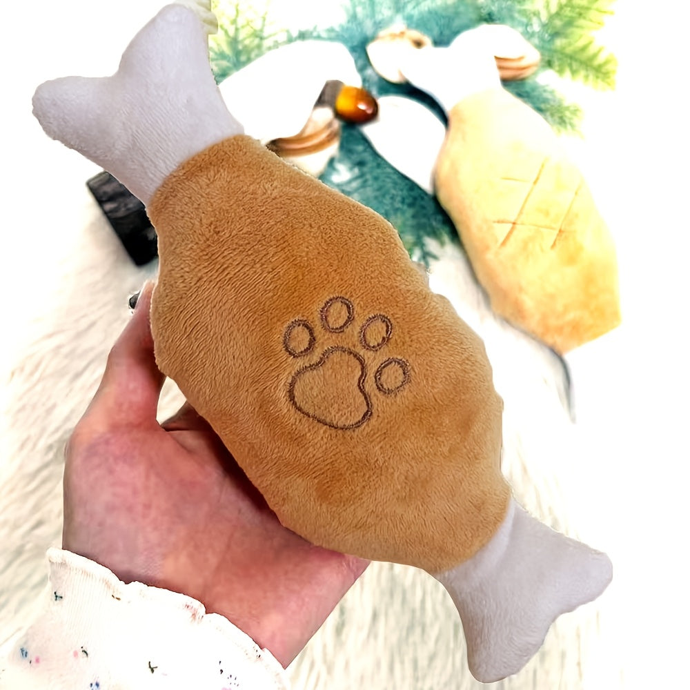 Brinquedo Interativo Coxa de Frango para Cães – Mordedor Resistente e Anti-Ansiedade