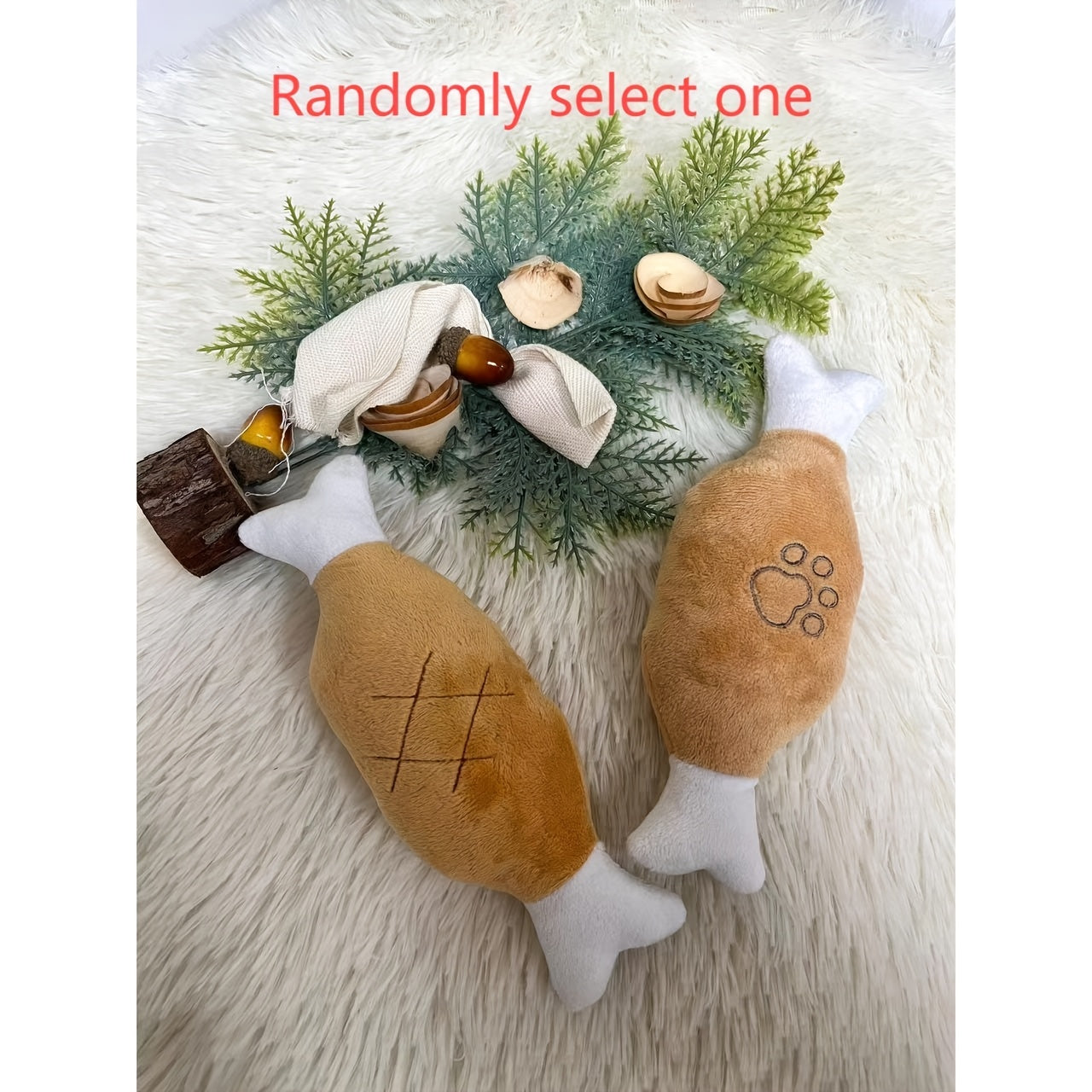 Brinquedo Interativo Coxa de Frango para Cães – Mordedor Resistente e Anti-Ansiedade