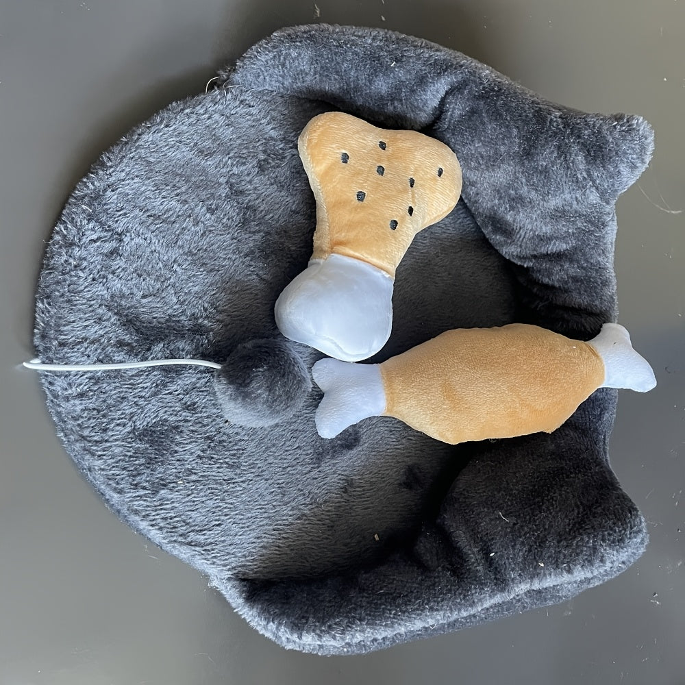 Brinquedo Interativo Coxa de Frango para Cães – Mordedor Resistente e Anti-Ansiedade
