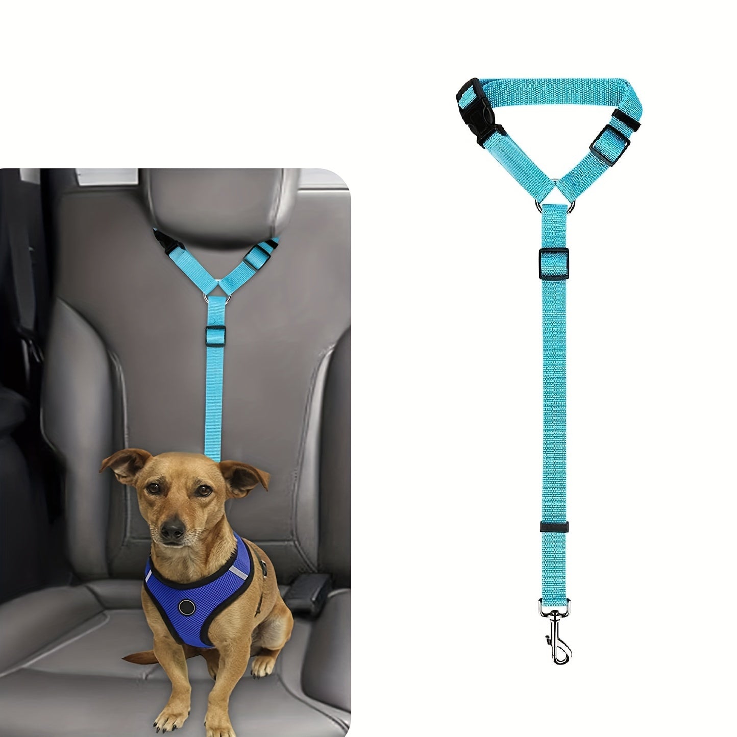 Cinto de segurança para cães – Amarração de segurança ajustável para viagens seguras