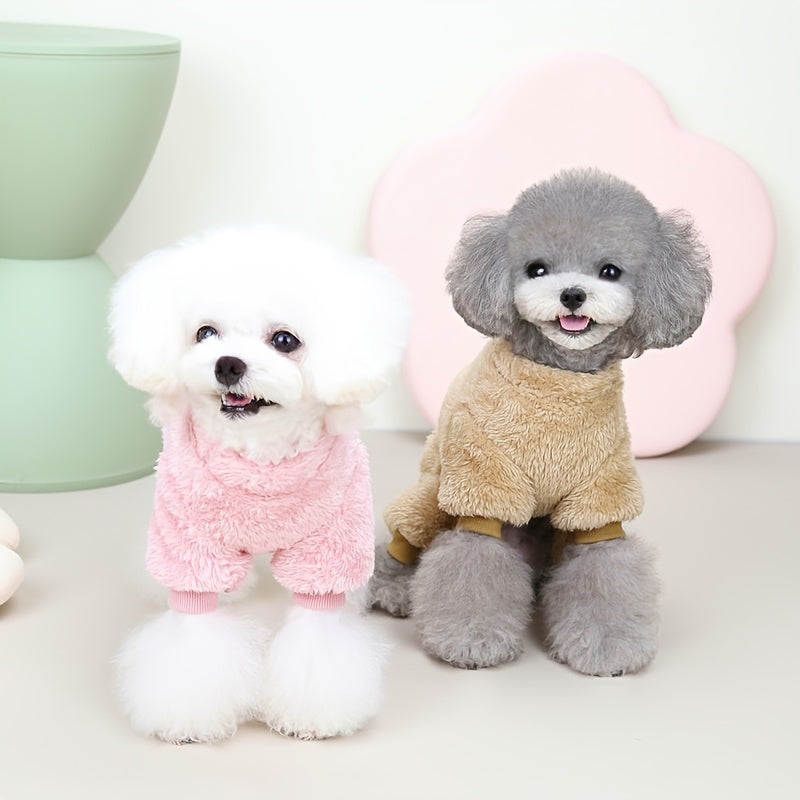 Suéter de lã para petz – macio, quente e pronto para coleira para cães e gatos pequenos