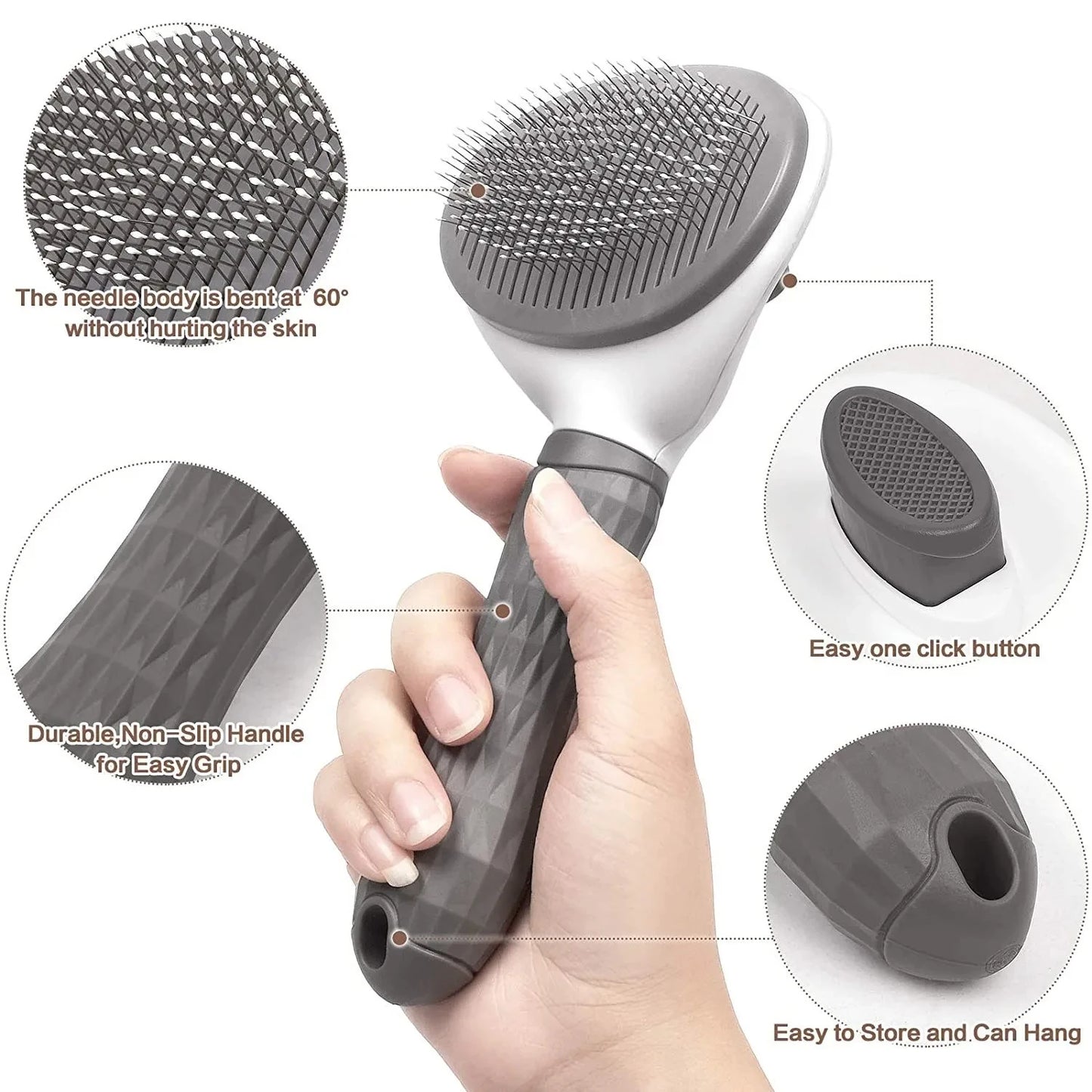 Escova Pet Autolimpante – Remove Pelos com um Clique!