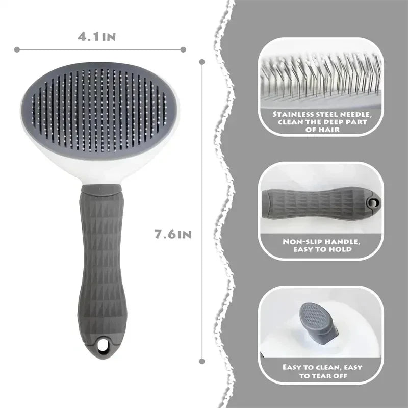 Escova Pet Autolimpante – Remove Pelos com um Clique!