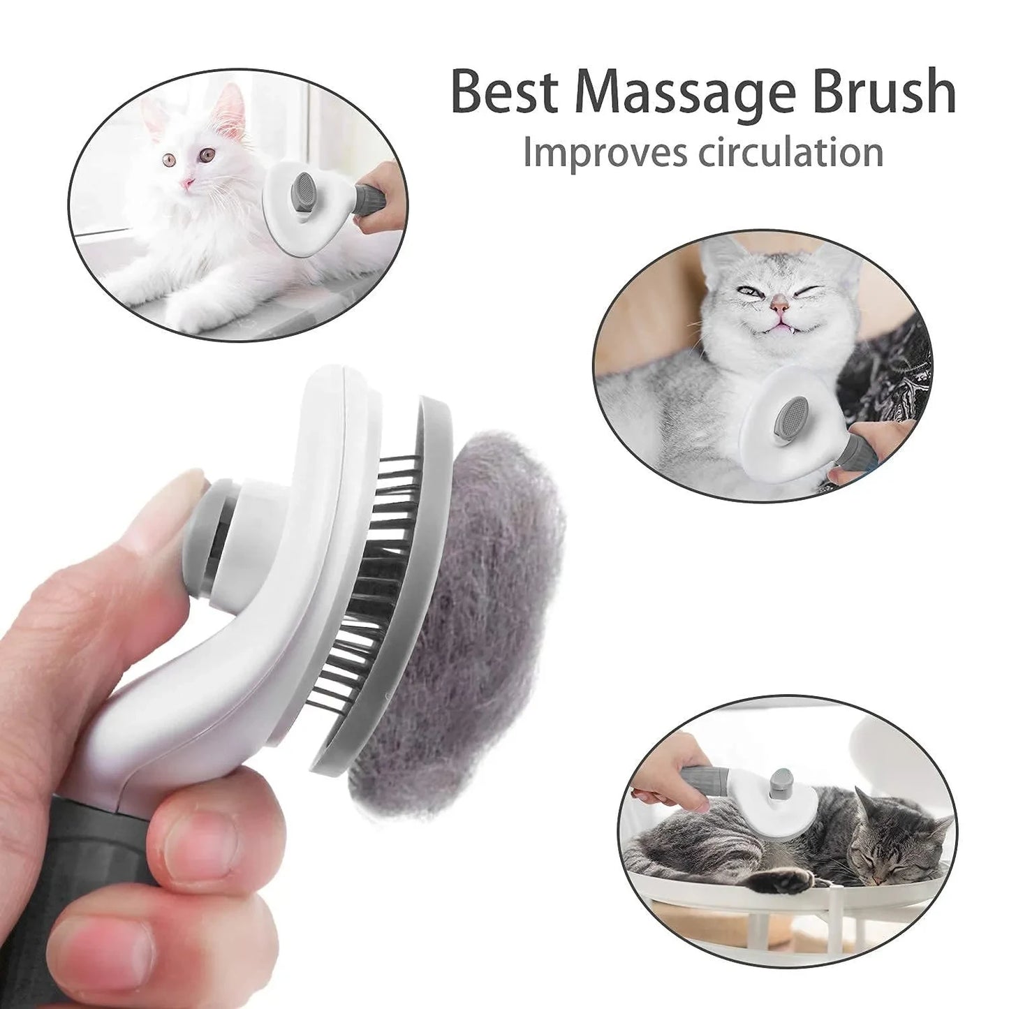 Escova Pet Autolimpante – Remove Pelos com um Clique!