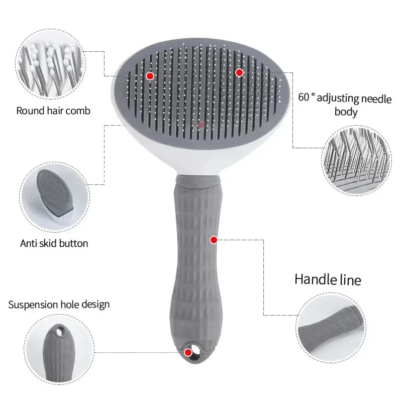 Escova Pet Autolimpante – Remove Pelos com um Clique!