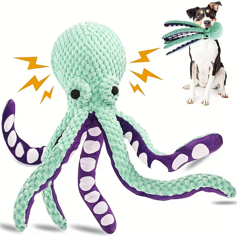 Polvo Interativo para Cães – Pelúcia Resistente com Ventosas Divertidas