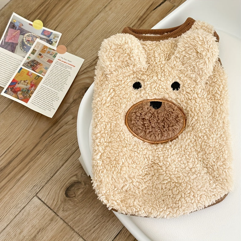 Suéter de pelúcia em formato de urso para cachorro – macio, quente e adoravelmente aconchegante para raças pequenas!