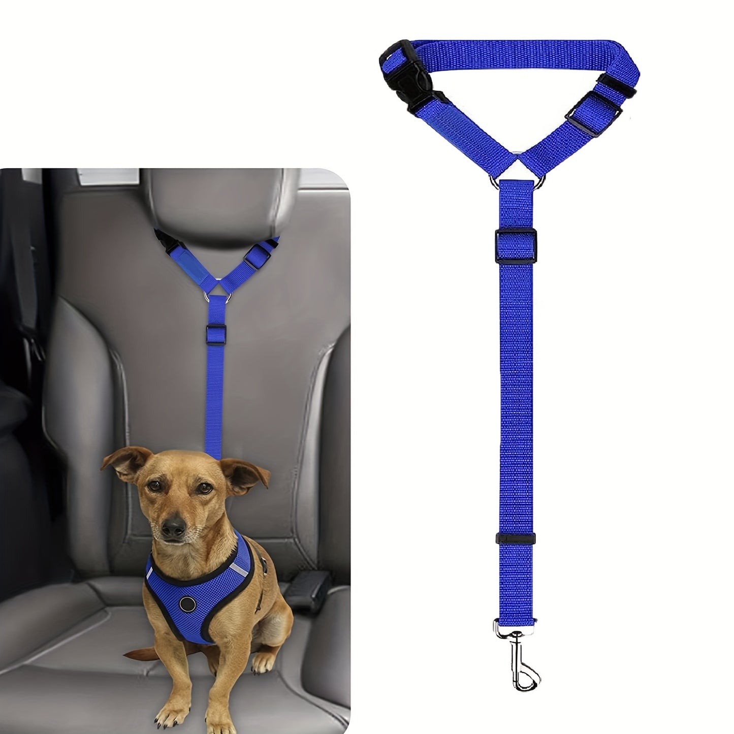 Cinto de segurança para cães – Amarração de segurança ajustável para viagens seguras