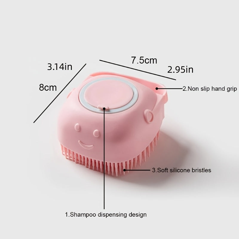 Escova de banho de silicone para animais de estimação – massageie, limpe e dispense xampu em uma etapa fácil