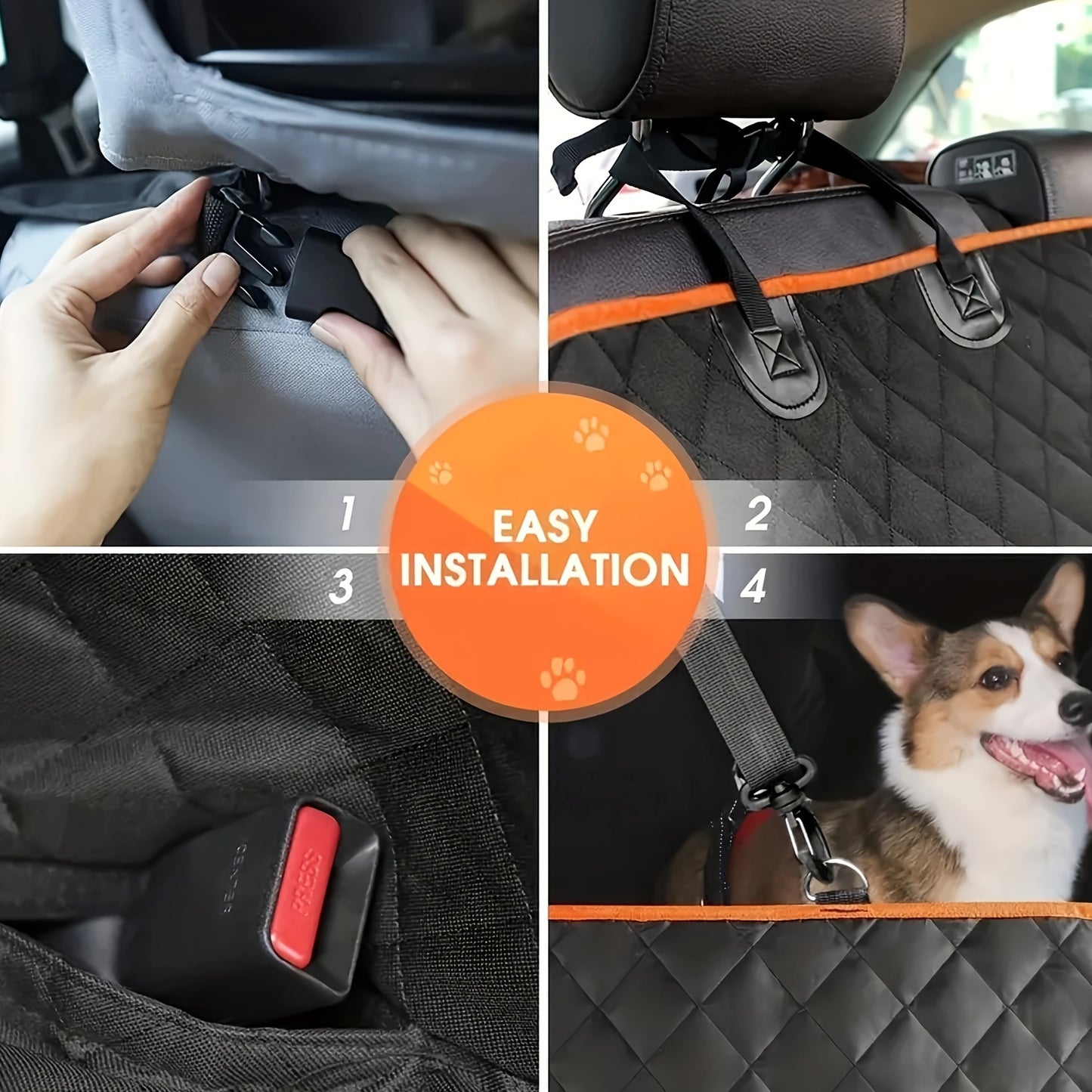 Capa de assento de carro luxuosa para cachorro – à prova de arranhões, antiderrapante e confortável para viagens!