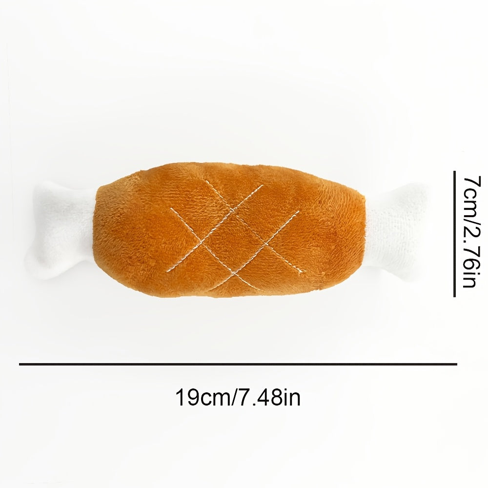Brinquedo Interativo Coxa de Frango para Cães – Mordedor Resistente e Anti-Ansiedade