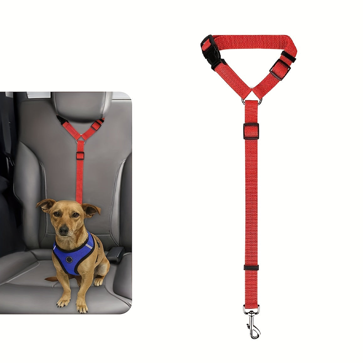 Cinto de segurança para cães – Amarração de segurança ajustável para viagens seguras