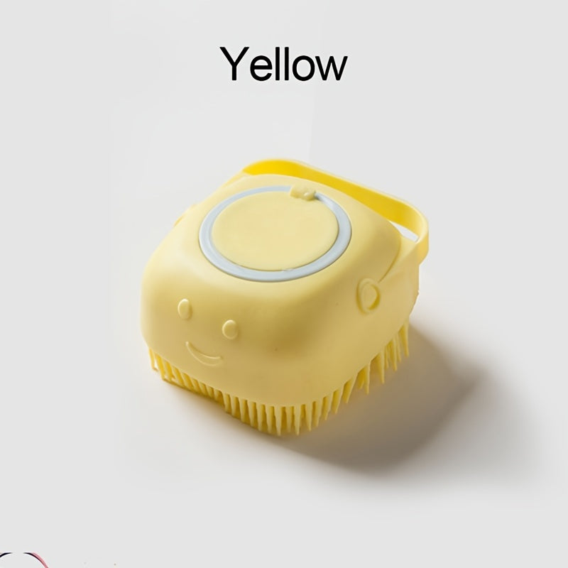 Escova de banho de silicone para animais de estimação – massageie, limpe e dispense xampu em uma etapa fácil