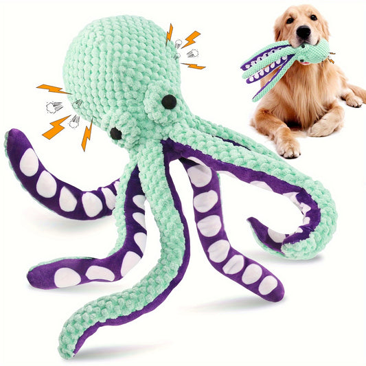 Polvo Interativo para Cães – Pelúcia Resistente com Ventosas Divertidas
