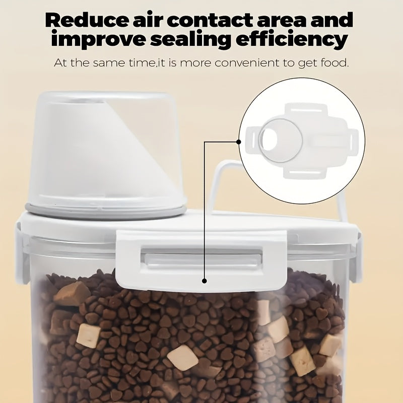 Recipiente transparente para alimentos secos, design fácil de despejar, adequada para alimentação precisa