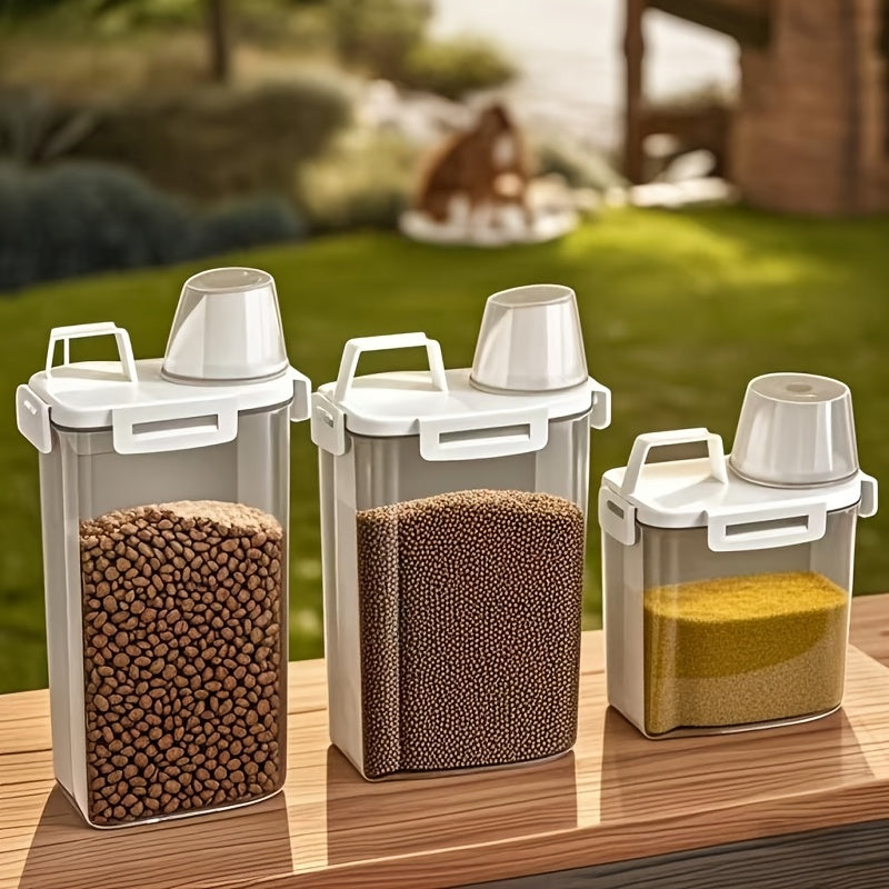 Recipiente transparente para alimentos secos, design fácil de despejar, adequada para alimentação precisa