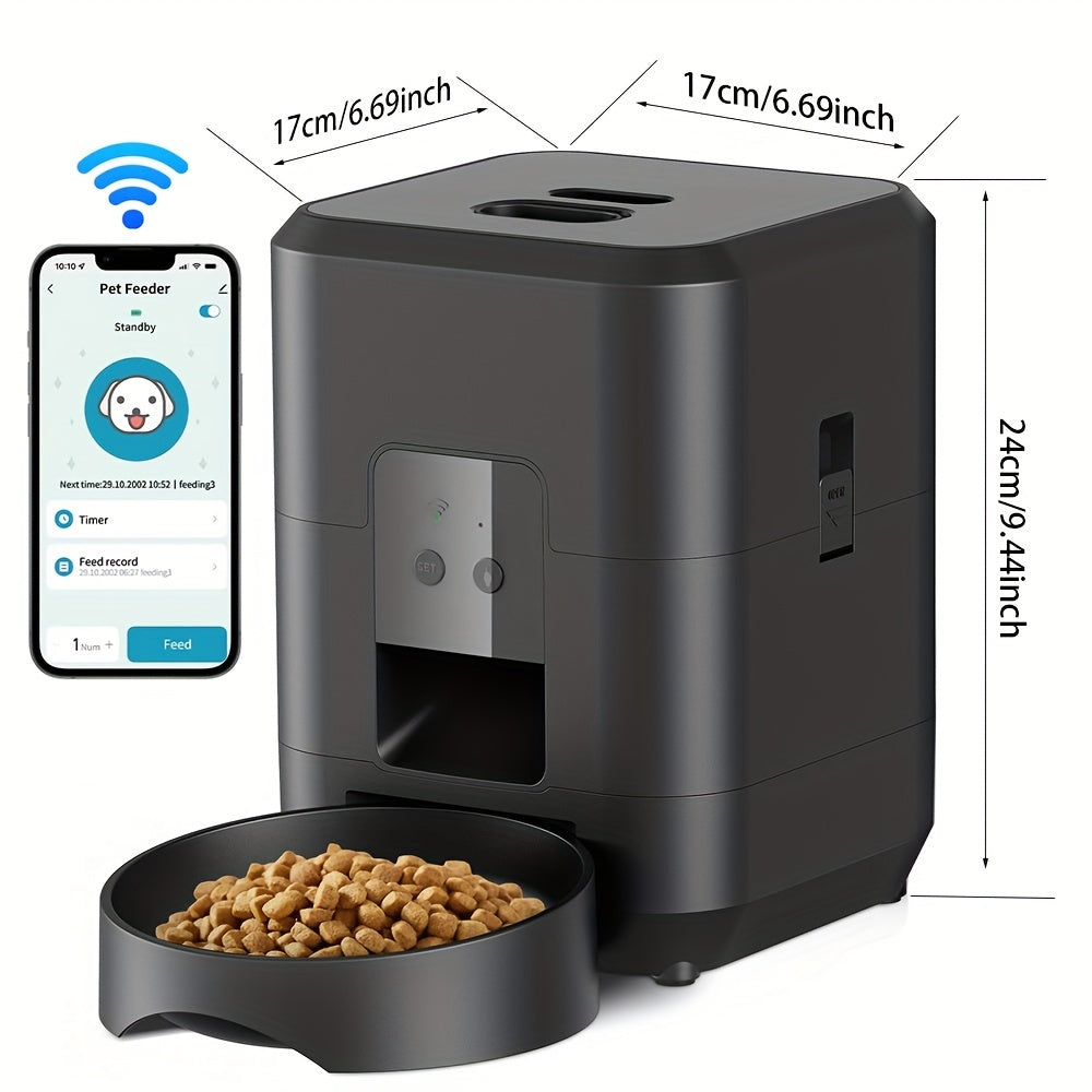Agora ficou fácil! Alimentador Automático Smart 2L com App – Ideal para Gatos e Cães Pequenos