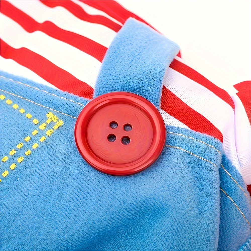 Fantasia engraçada de "Chuckie, o boneco assassino" para animais de estimação – Quente, ajustável e perfeita para risadas no Halloween!