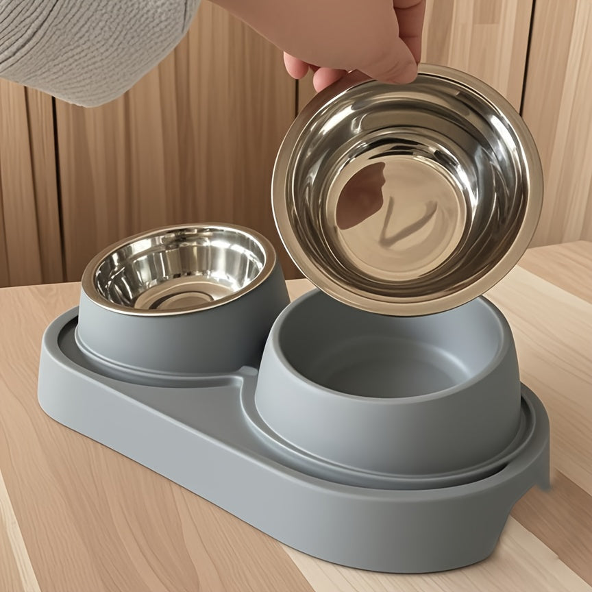 Conjunto de tigelas duplas de aço inoxidável duráveis e super resitentes