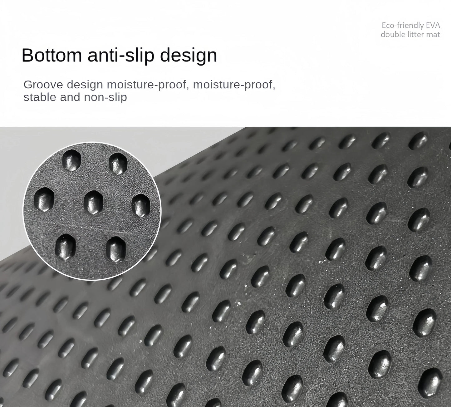 Tapete impermeável para areia de gato – camada dupla, antiderrapante e fácil de limpar