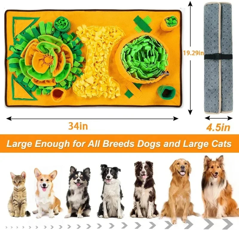 Tapete de Farejamento Grande para Cães – Brinquedo Interativo, Alimentação Lenta e Redução de Ansiedade