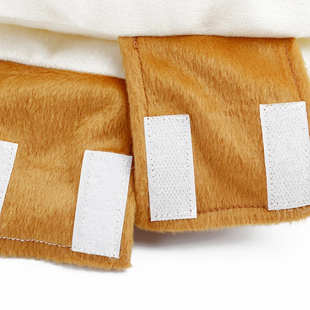 Fantasia de cachorro-quente caprichado no ketchup e mostarda