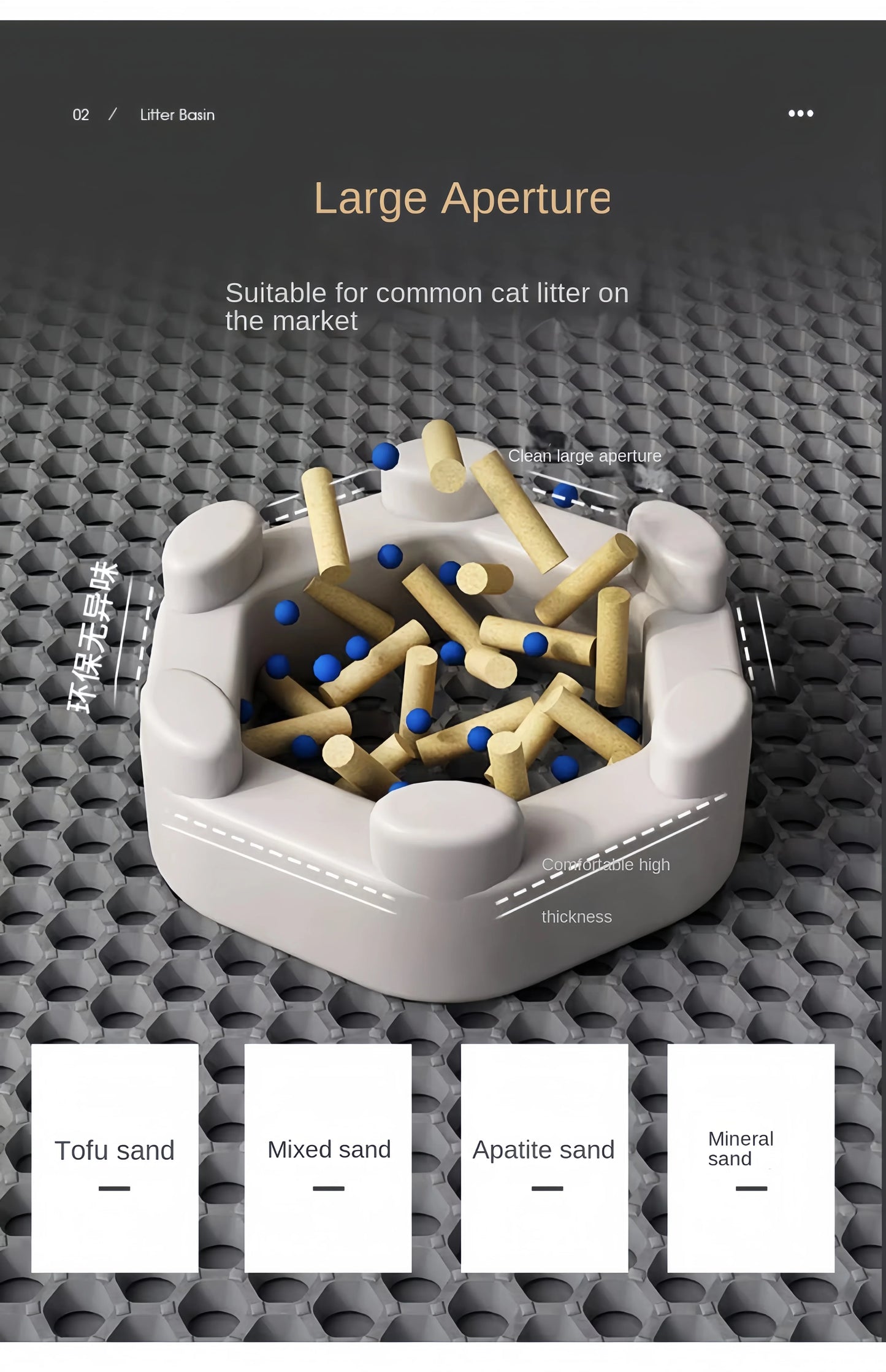 Tapete impermeável para areia de gato – camada dupla, antiderrapante e fácil de limpar