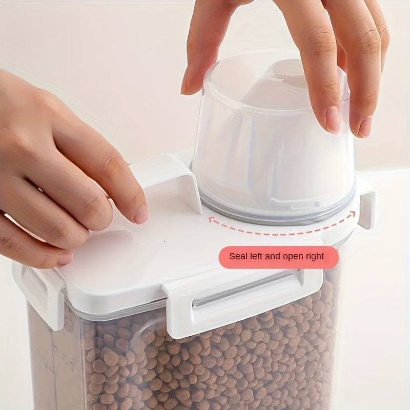 Recipiente transparente para alimentos secos, design fácil de despejar, adequada para alimentação precisa