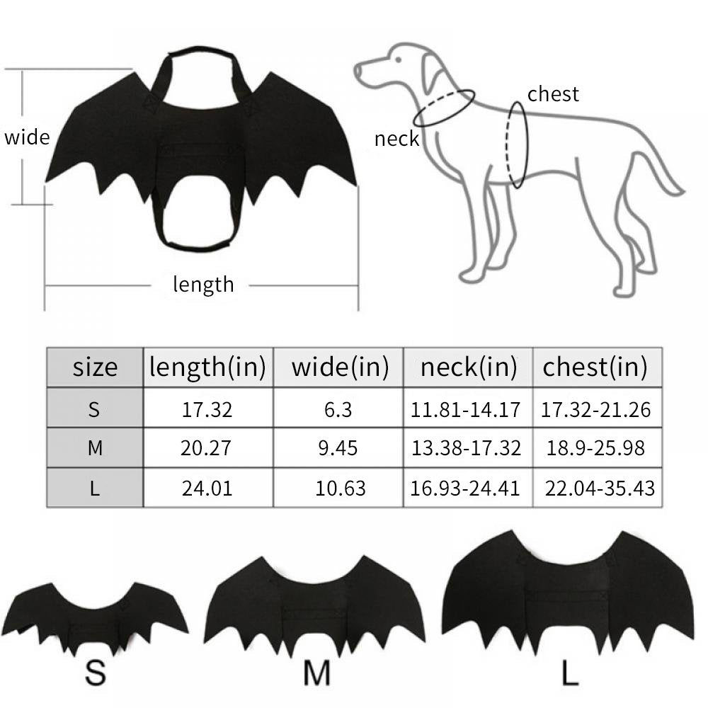 Fantasia de Halloween para animais de estimação - Asas de morcego para seu amigo peludo