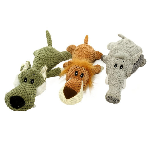 Brinquedo Resistente com Apito – Pelúcia Durável para Cães Mastigadores