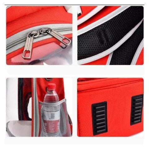 Mochila Transportadora Transparente Panorâmica para Cães ou Gatos – Conforto e Aventura