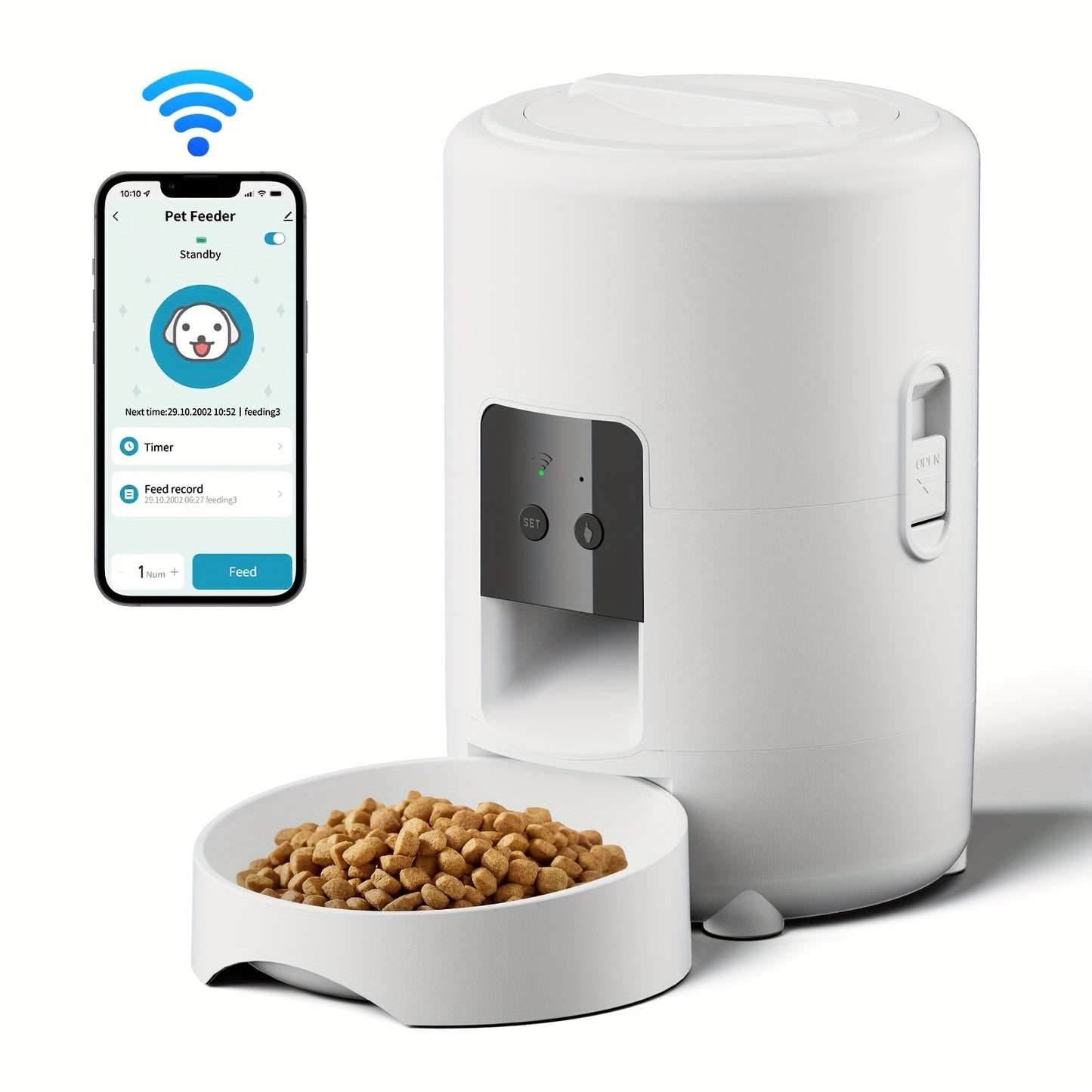 Agora ficou fácil! Alimentador Automático Smart 2L com App – Ideal para Gatos e Cães Pequenos