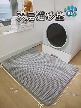 Tapete impermeável para areia de gato – camada dupla, antiderrapante e fácil de limpar